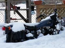 moto en hiver